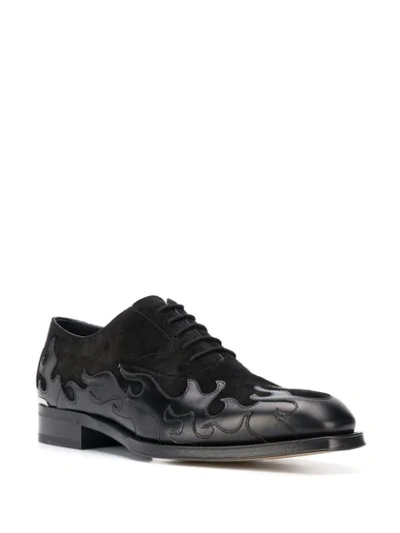 Shop Alexander Mcqueen Flame Pattern Oxford Shoes In Black