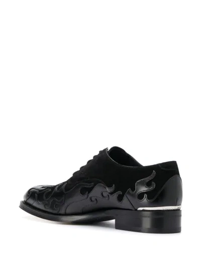 Shop Alexander Mcqueen Flame Pattern Oxford Shoes In Black