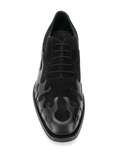 Shop Alexander Mcqueen Flame Pattern Oxford Shoes In Black