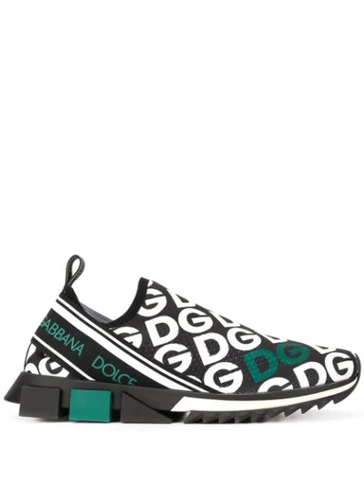 Shop Dolce & Gabbana Sorrento Logo-print Sneakers In Black