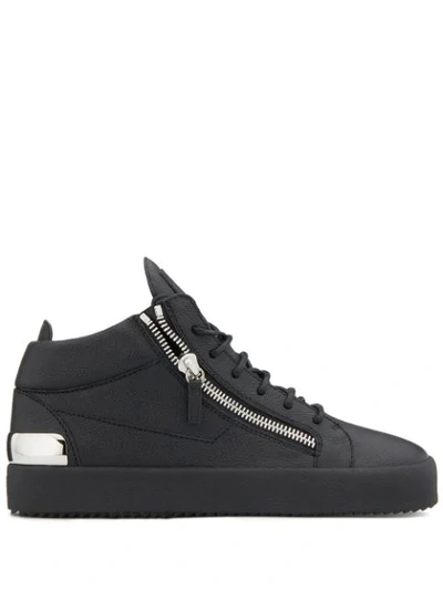 Shop Giuseppe Zanotti Signature Plaque Sneakers In Black