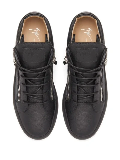 Shop Giuseppe Zanotti Signature Plaque Sneakers In Black