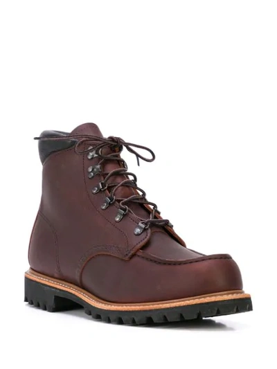 Shop Red Wing Shoes Sawmill Lace-up Combat Boots In Brown