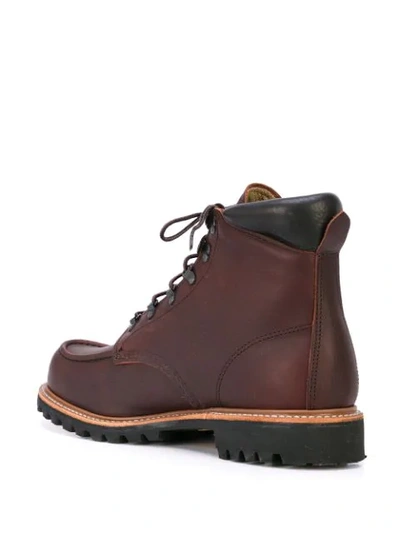 Shop Red Wing Shoes Sawmill Lace-up Combat Boots In Brown