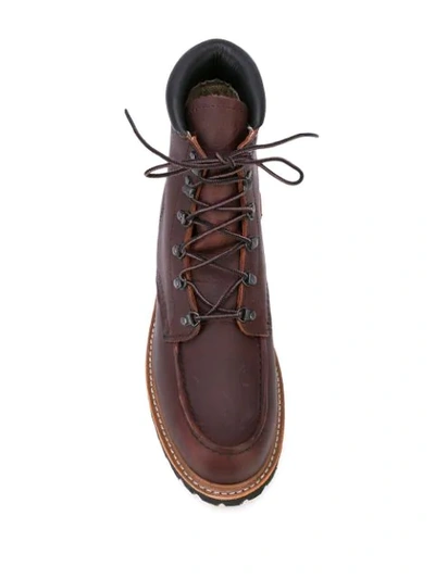 Shop Red Wing Shoes Sawmill Lace-up Combat Boots In Brown