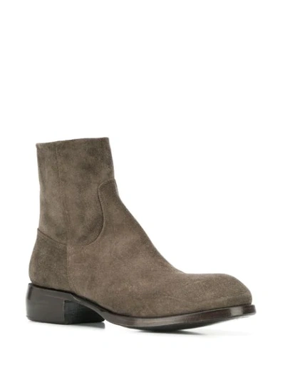 Shop Rocco P. Block Heel Ankle Boots In Grey