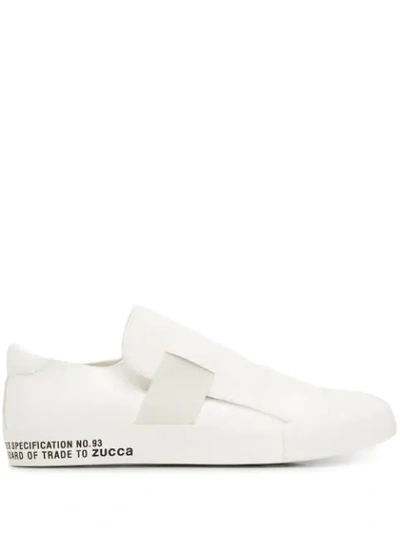 Shop Zucca Logo Slip-on Sneakers In White