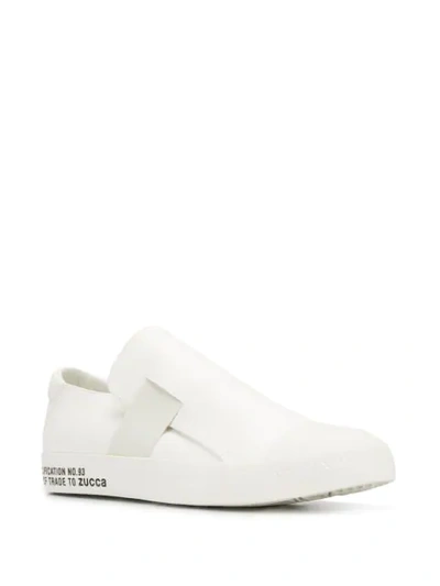 Shop Zucca Logo Slip-on Sneakers In White