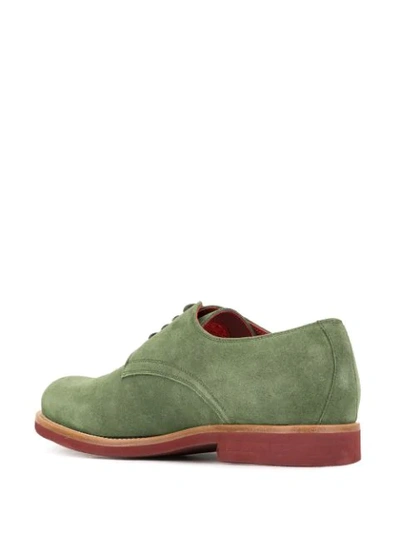 Shop Manolo Blahnik Tonal Derby Shoes In Green