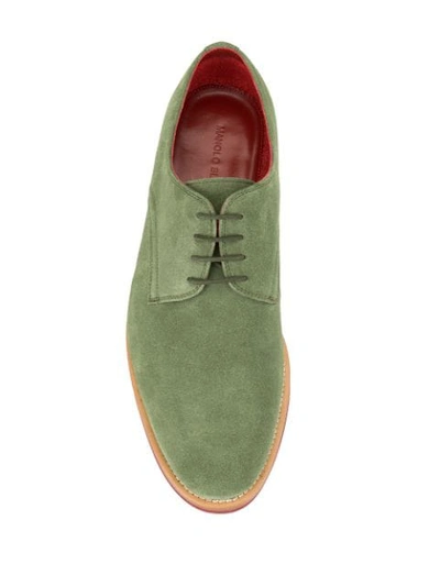 Shop Manolo Blahnik Tonal Derby Shoes In Green