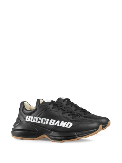 Shop Gucci Rhyton  Band Sneakers In Black