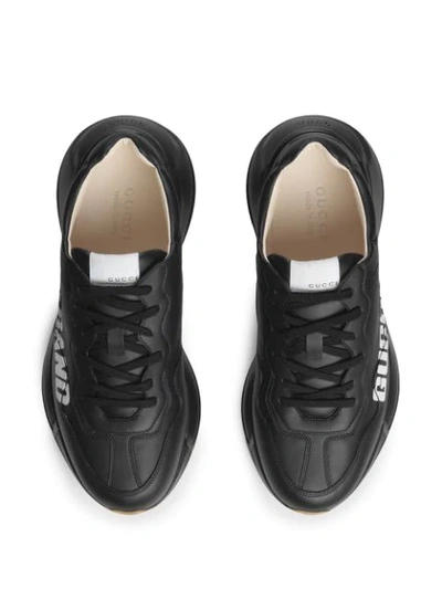 Shop Gucci Rhyton  Band Sneakers In Black