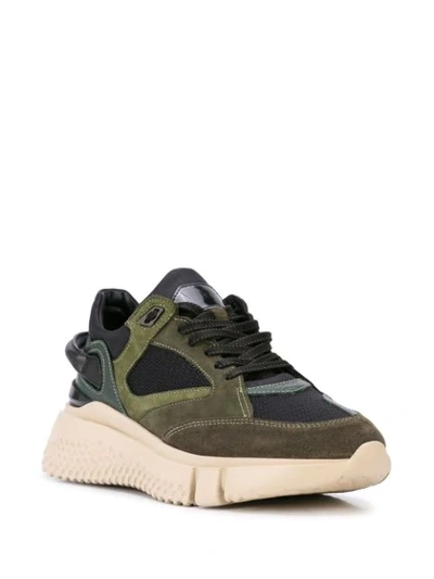 Shop Buscemi Veloce Panelled Sneakers In Green