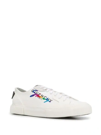 Shop Givenchy Embroidered Detail Low-top Trainers In White