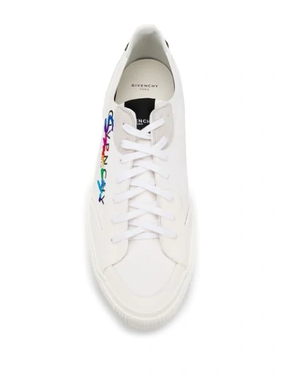Shop Givenchy Embroidered Detail Low-top Trainers In White