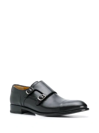 Shop A. Testoni' Side-buckle Monk Shoes In Aeb Black Dark Metal