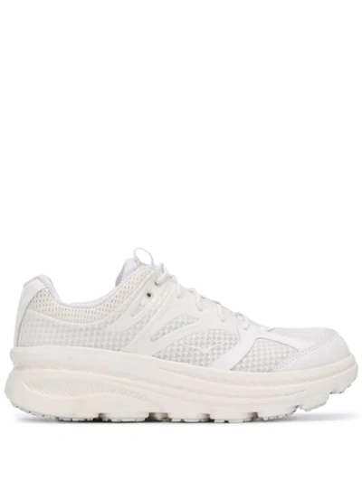 Shop Hoka One One Chunky Sole Panelled Sneakers In White