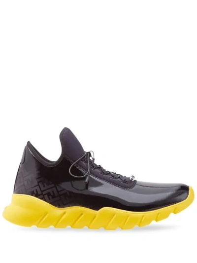 Shop Fendi Shaded-effect Ff Print Low-top Sneakers In Black