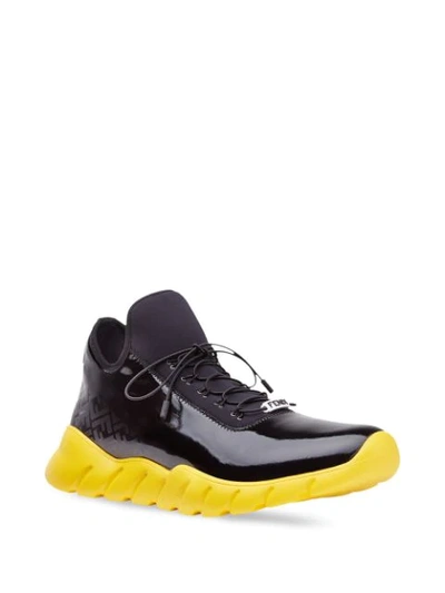 Shop Fendi Shaded-effect Ff Print Low-top Sneakers In Black