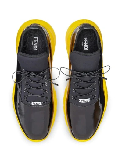 Shop Fendi Shaded-effect Ff Print Low-top Sneakers In Black