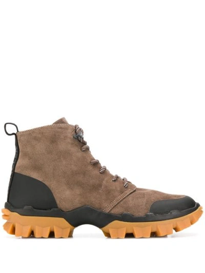 Shop Moncler Hiking Ankle Boots In 913 Brown