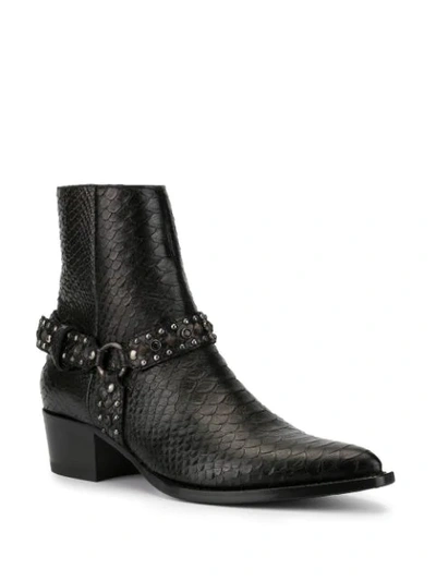 Shop Amiri Studded Harness Ankle Boots In Black