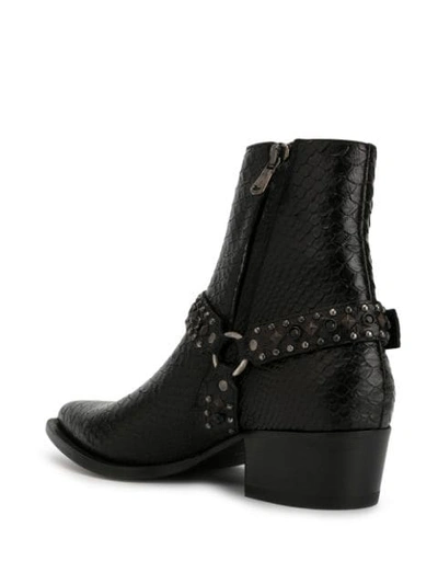 Shop Amiri Studded Harness Ankle Boots In Black