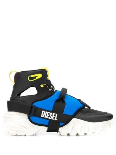 Shop Diesel S-sharquez Mid-top Sneakers In Black