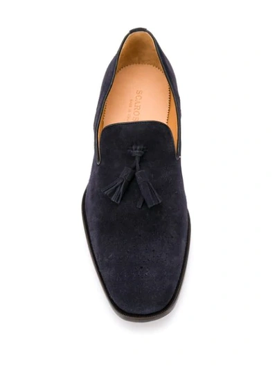 Shop Scarosso Tassel Loafers In Blue