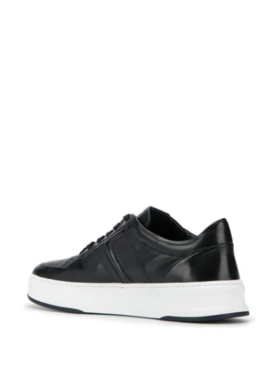 Shop Tod's Monogram Low-top Sneakers In Black