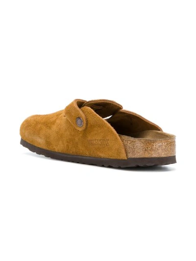 Birkenstock Suede Buckle Slippers In Mink