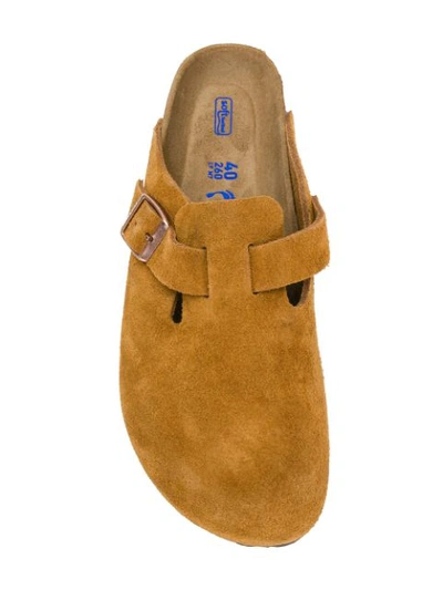 Birkenstock Suede Buckle Slippers In Mink