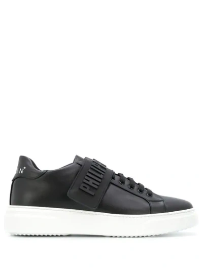 Shop Philipp Plein Logo Embellished Sneakers In Black