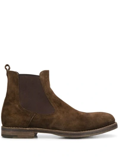 Shop Premiata Suede Chelsea Boots In Brown