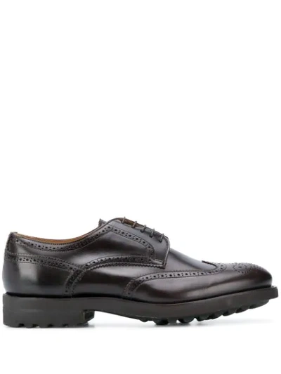 Shop Doucal's Thick Sole Brogues In Brown