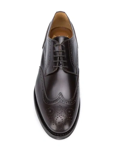 Shop Doucal's Thick Sole Brogues In Brown