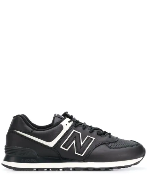 new balance 574 leather black