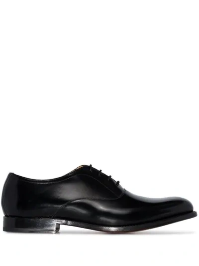 Shop Grenson Alwin Leather Oxford Shoes In Black