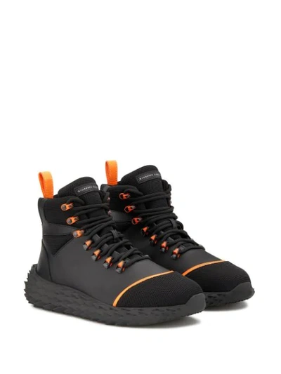 Shop Giuseppe Zanotti Ridged Sole Sneakers In Black