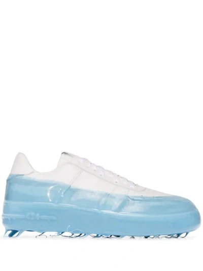 Shop 424 Two-tone Dipped Low-top Sneakers In White