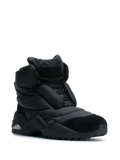 Shop Maison Margiela Padded High-top Sneakers In Black