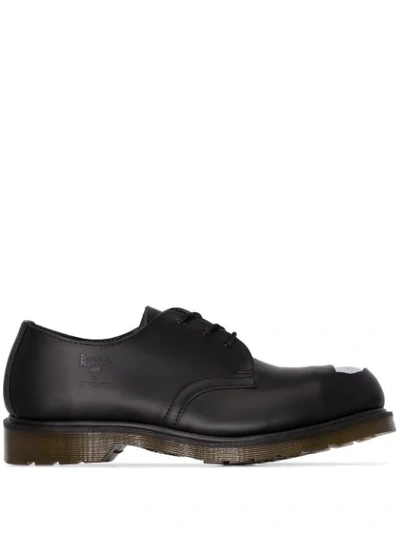 Raf Simons Dr. Martens Steel Toe Leather Shoes In Black | ModeSens