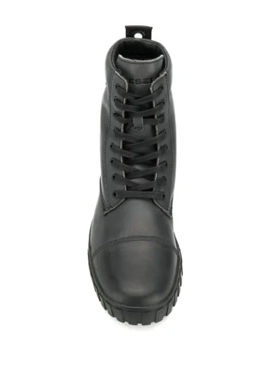 Shop Diesel Sneaker-style Ankle Boots In Black