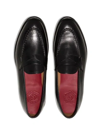 Shop Grenson Lloyd Slip-on Loafers In Black