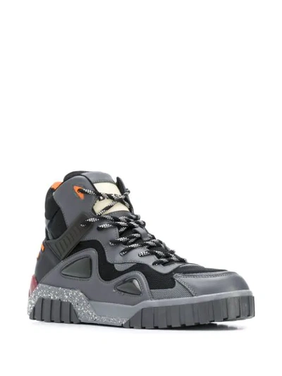 Shop Diesel Panelled Hiking Boots In Black
