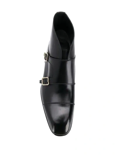 Shop Tom Ford Double Buckled Monk Shoes In Black