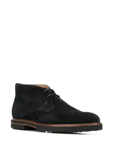 Shop Tod's Classic Desert Boots In Black