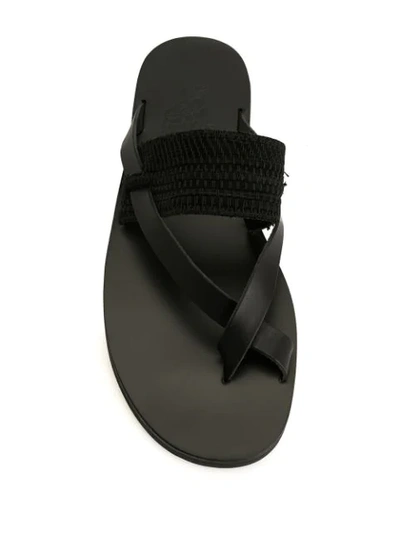 Shop Ancient Greek Sandals Zinon Flat Sandals In Black