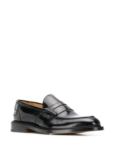 Shop Tricker's James Black Leather Loafers