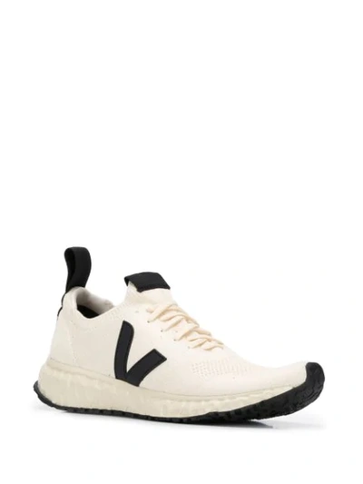 Shop Rick Owens Veja Two Tone Low Top Sneakers In White